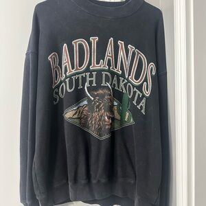 Abercrombie & Fitch Black Badlands Graphic Crewneck Sweater